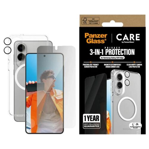 Protective Set CARE by PanzerGlass Flagship 3-in-1 tok+privacy glass+lencsevédő Samsung Galaxy S25 E készülékhez 153731503 - PanzerGlass
