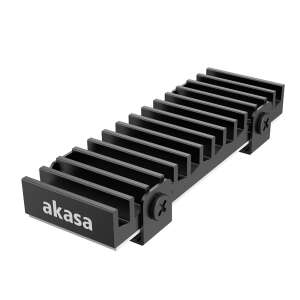 Akasa Gecko Pro SSD heatsink, black, for cooling solid state drives - PC cooling system accessory