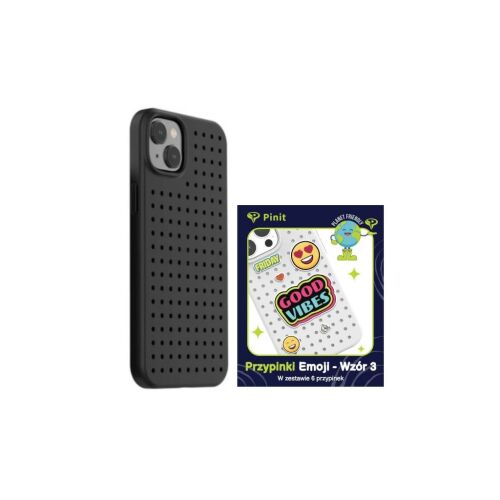 Pinit Dynamic + Emoji tok készlet PiniPhone 14 Plus / 15 Plus készülékhez 6.7" minta 3 fekete 153734937 - Pinit