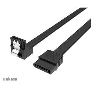 Kab akasa super slim sata3 kabel - 50cm rechts verdrillt - schwarz - 50cm - ak-cbsa09-05bk 44431282 SATA-Kabel