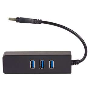 Akyga AK-AD-32 USB 3.0 Hub mit 3 Anschlüssen und integriertem Netzwerkadapter - Rebeltec