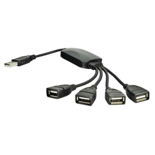 Adaptor cu 4 iesiri USB, Akyga USB2.0, Negru (AK-AD-13) (AK-AD-13)