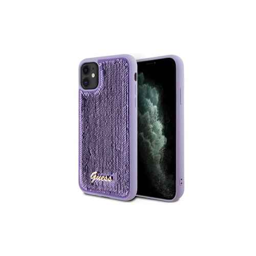 Guess GUHCN61PSFDGSU iPhone 11 / Xr készülékhez 6.1" kemény tok Sequin Script Metal lila 153746283 - Telefontok