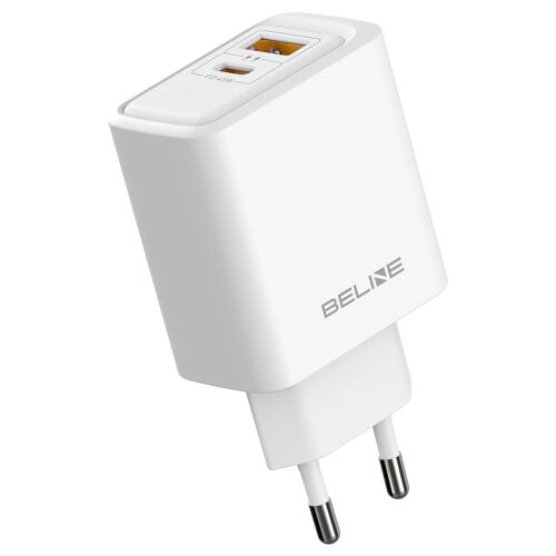 Beline 45W USB-A/USB-C fali töltő, ferde nézet - Beline