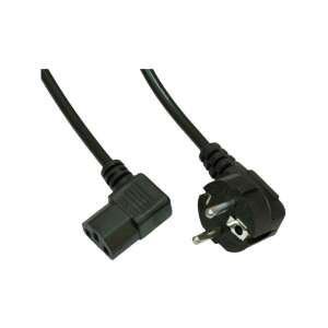 Akyga AK-PC-02A 1,5m schwarzes Netzkabel mit rechtwinkligem IEC C13 Stecker - Netzkabel