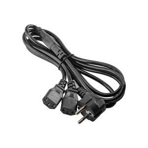 Akyga AK-PC-04A Stromkabel, schwarz, 1,8m, CEE7/7, 2 x C13-Stecker - Netzkabel