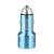 Car charger with dual USB ports, blue