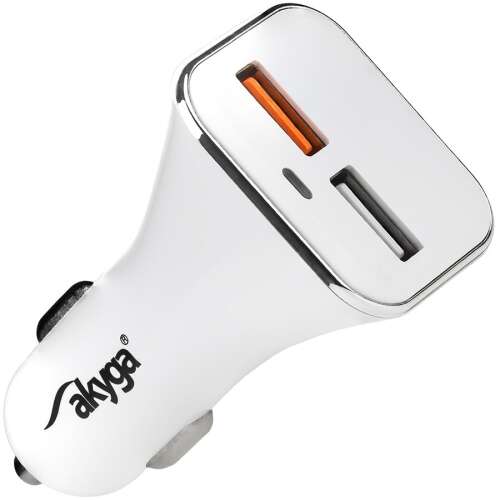 Akyga AK-CH-08 dual USB car charger with Quick Charge 3.0, white