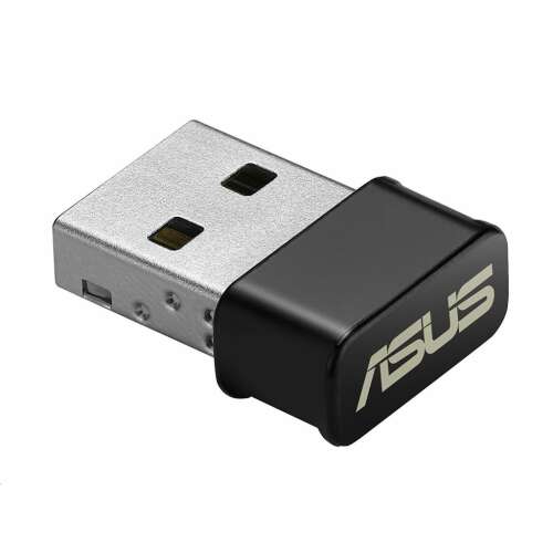 ASUS USB-AC53 Nano AC1200 Dualband USB Wi-Fi Adapter, schwarz und silber, schräge Ansicht