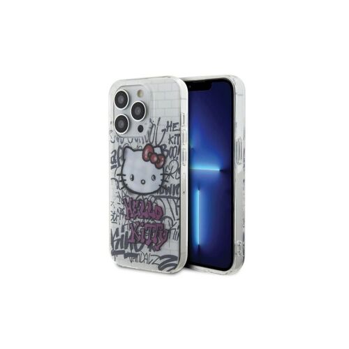 Hello Kitty HKHCP15LHDGPHT iPhone 15 Pro 6.1 készülékhez merev tok IML Kitty On Bricks Graffiti fehér 153758242 - Hello Kitty