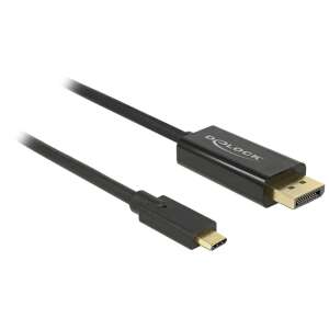 Kábel DeLOCK 85255 USB-C na DisplayPort, 1 meter, čierny - DisplayPort redukcie