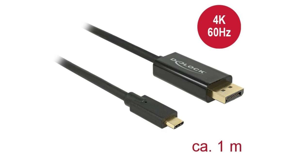 DeLOCK 85255 video konvertorový kábel 1 M USB C-type DisplayPort Black 44064946