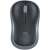 Logitech M185 wireless mouse, black and grey, 3 button, optical sensor, USB receiver, top view