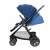 Side view of Maxi-Cosi Adorra stroller in blue with a green canopy