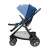 Side view of Maxi-Cosi Adorra stroller in blue with a green canopy