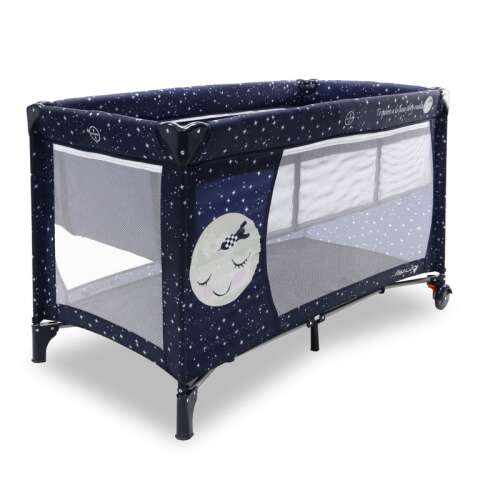 Smooth Travel Cot with Lifting Recliner 0-15kg - Star #navy blue 43867126