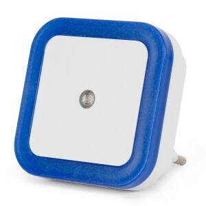 Szögletes LED éjszakai fény, kék