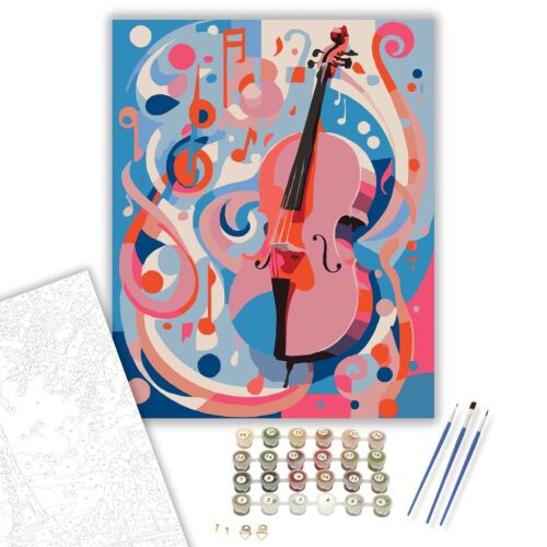 Jazz Hangszerek Absztrakt Ábrázolása - számfestő készlet – 60×70 cm (Keret nélkül) 156885508 