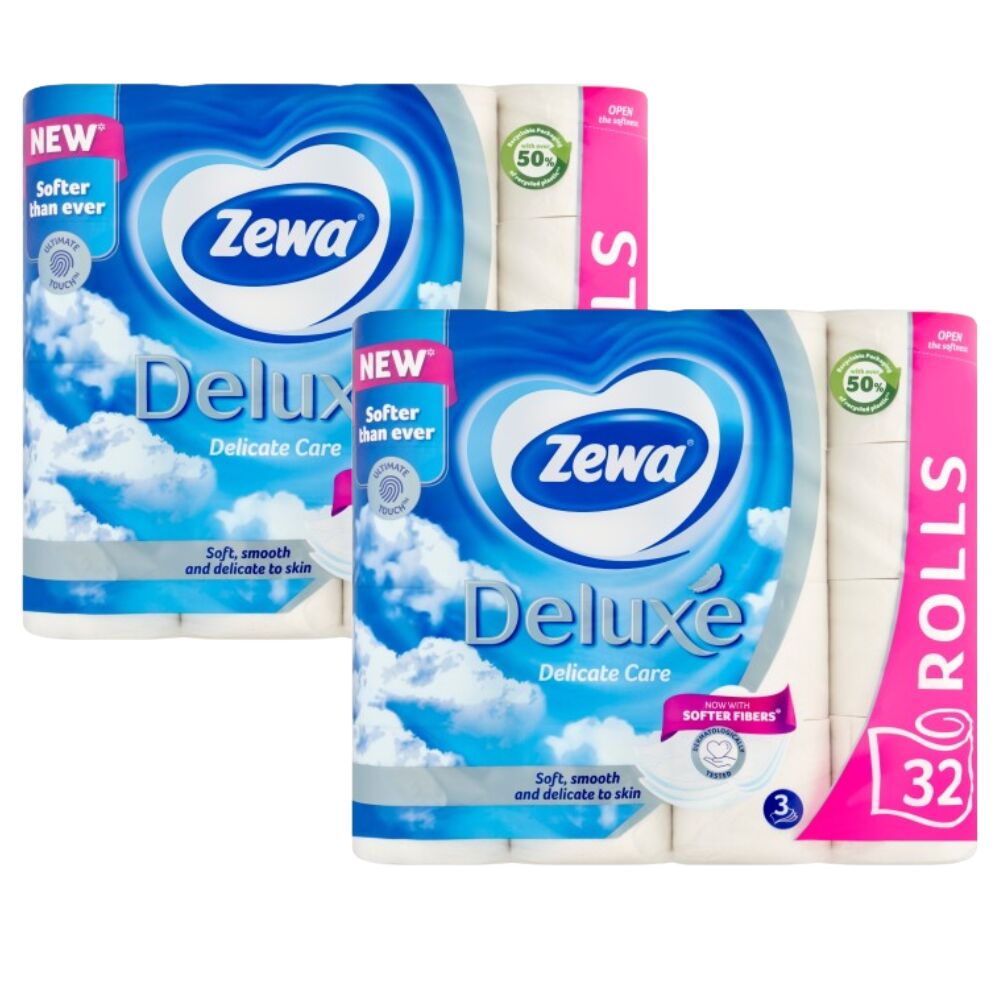 E-shop Zewa Deluxe Delicate Care 3-vrstvový toaletný papier 2x32 kotúčov