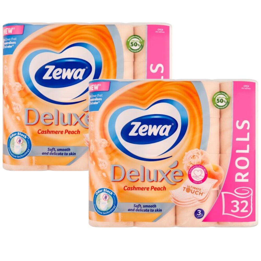 E-shop Zewa Deluxe Cashmere Peach 3-vrstvový Toaletný papier 2x32 kotúčov