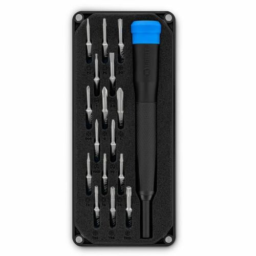 iFixit Minnow precíziós bitkészlet, egy szerszámkészlet különféle kis csavarhúzó bitekkel és egy kék nyelű meghajtóval - Bitfej