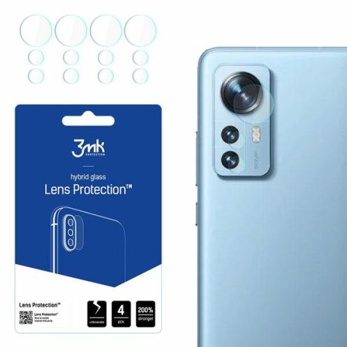 3MK Xiaomi 12 Pro lencsevédő, 4 darabos hibrid üveg lencse védelem mobiltelefon kamerához - Kijelzővédő fólia
