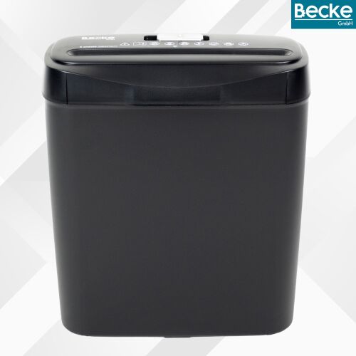 Becke 10 literes iratmegsemmisítő, fekete, elölnézet - Iratmegsemmisítő