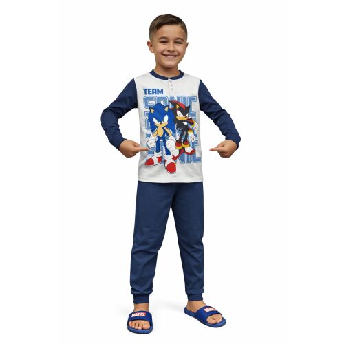 Sonic gyerek pizsama SC40G4702, 2 részes pamut szett 122-128 CM 7-8 éves Sötétkék 154116835 - Sonic