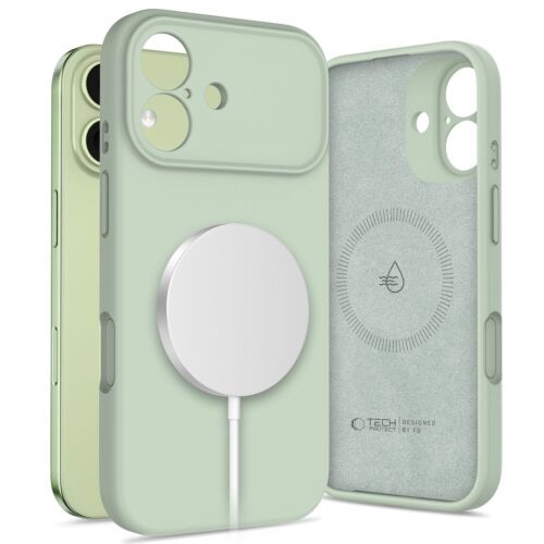 Tech-Protect szilikon MagSafe tok iPhone 17-hez - zöld 154131069 - Telefontok