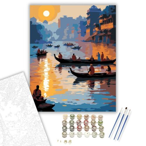 Varanasi Hajnal a Gangesz Partján - számfestő készlet 157035671 