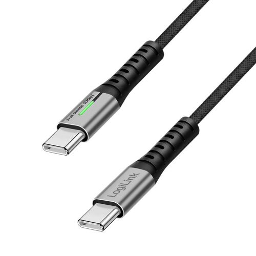 LogiLink CU0434 USB 3.2 Gen 2x2 2 M USB C Fekete USB kábel 164353028 - Logilink