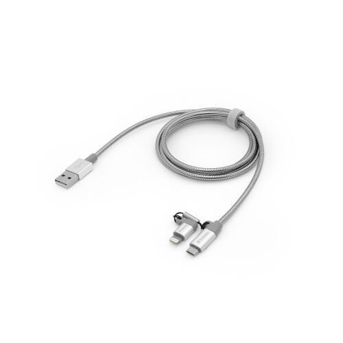 Verbatim 48869 1 M USB A Micro-USB B/Lightning Alumínium, Szürke USB kábel 154265090 - Verbatim