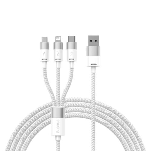 Baseus SUP0003349 USB 3.2 Gen 1 (3.1 Gen 1) 1,2 M USB A USB C/Micro USB-A/Lightning Fehér USB kábel 154265048 - Baseus