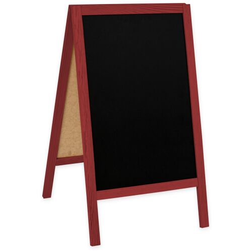 Klasszikus L alakú fa tábla (61x118 cm) - piros