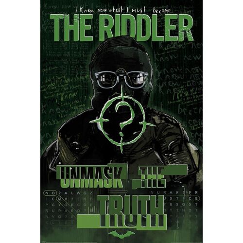 The Batman Riddler maxi poszter, a DC Képregény filmből ismert Rébusz karakterével. - Pyramid