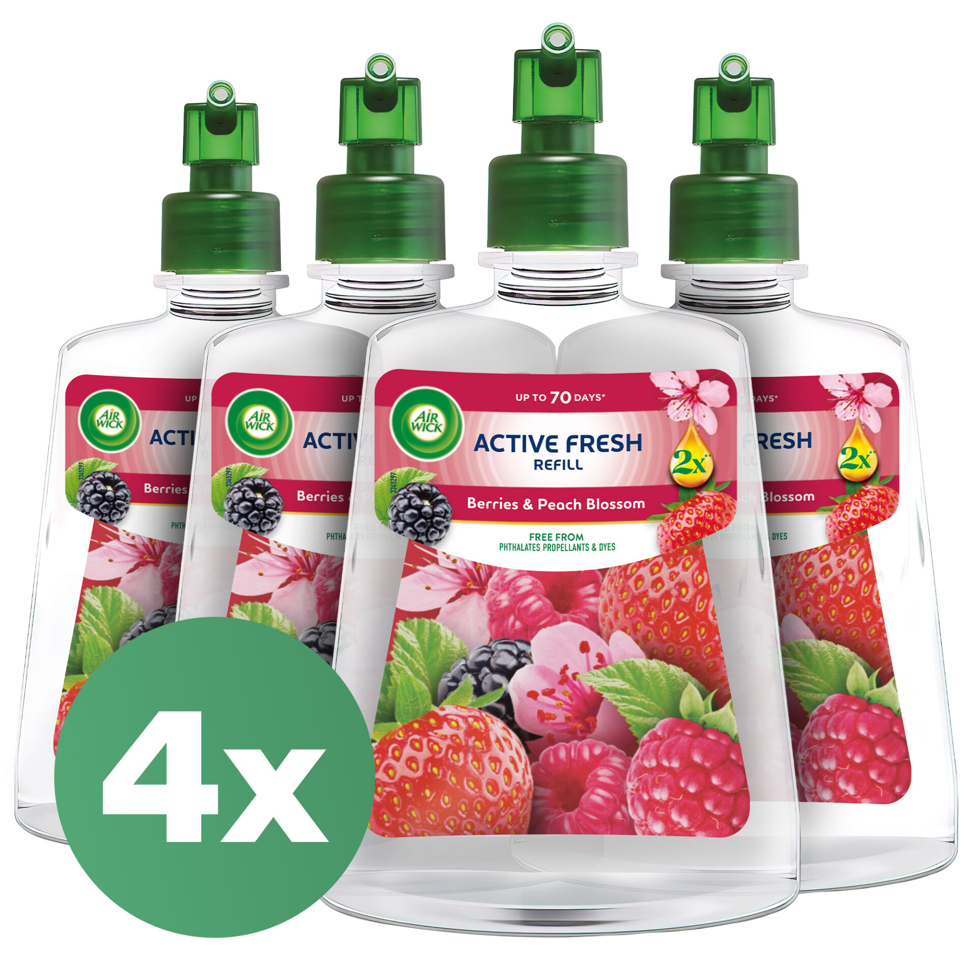 E-shop Air Wick Active Fresh Lesné ovocie a broskyňový kvet Náplň do aut...