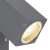 Zbliżenie antracytowej lampy ściennej zewnętrznej Globo 34164W z aluminium, szkłem transparentnym, obrotową, mobilną, 1 żarówką, gniazdem GU10