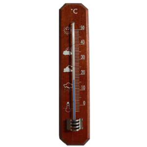 Cherry wood room thermometer with Celsius scale, measuring from -4 to 50 degrees Celsius - Room Thermometer