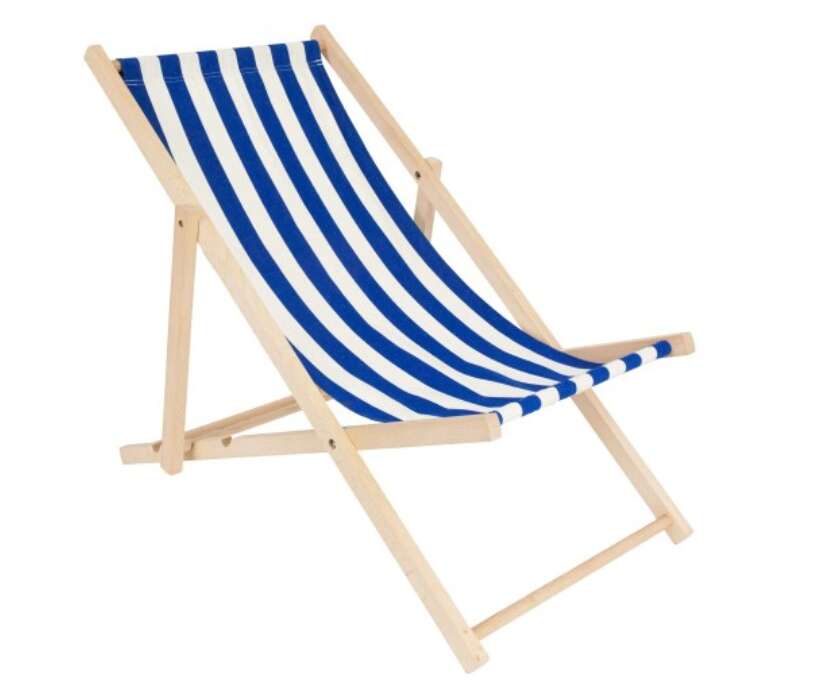 Spec-Wood Fa napozóágy - Csíkos #kék-fehér