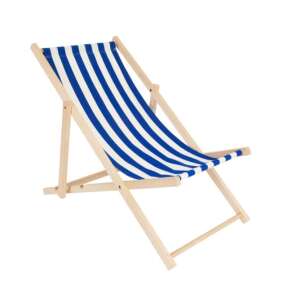 Spec-Wood Drevené ležadlo - pruhované #modro-biele