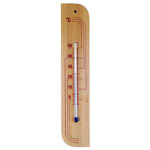 Drewniany termometr pokojowy, typ 2040, naturalny kolor, mierzy od -4 do 50 stopni Celsjusza - Przybory domowe