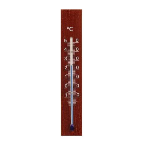Mahogany wood room thermometer, 2057 model, measures from 0 to 50 degrees Celsius