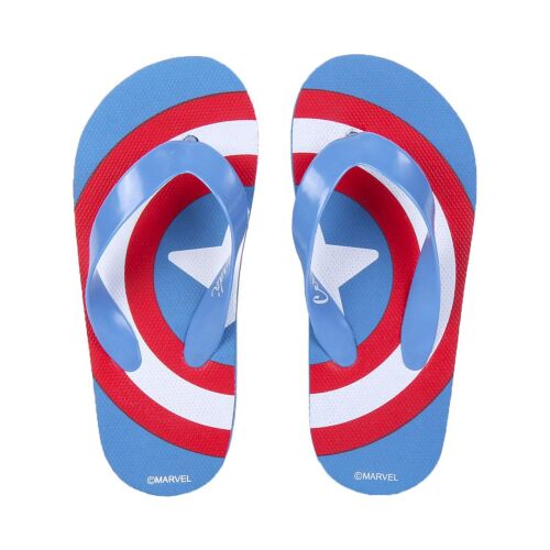 Kék Bosszúállók Captain America fiú papucs 27 EU méret, az ikonikus pajzs dizájnnal - Gyerek papucs