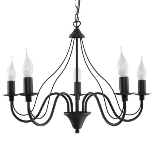 Czarna lampa wisząca Sollux Minerwa izolowana na białym tle