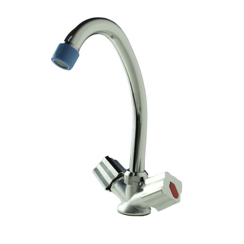 Mosogató csaptelep FZ374-623 FLEKO, Dupla vezérlésű, 40 mm-es kerámia patron, Csatlakozások mellékelve