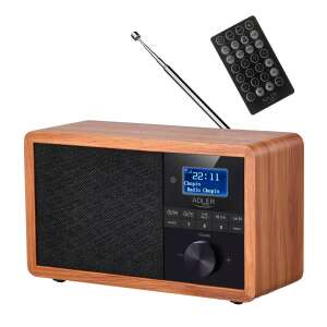 Radio Adler AD 1184 DAB+ Bluetooth z drewnianym korpusem, czarnym frontem i pilotem - Radio