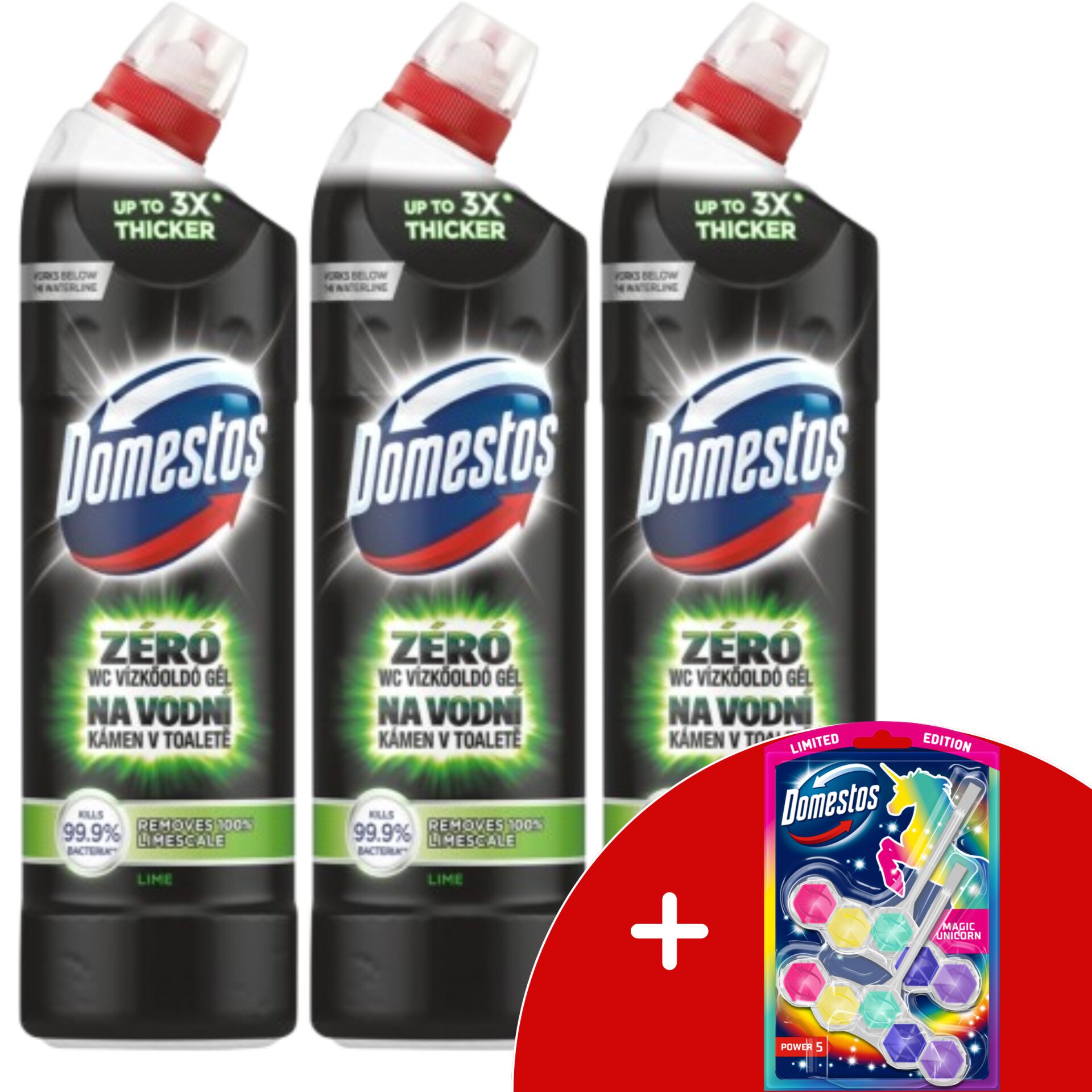 E-shop Domestos Zero WC odvápňovač Vápno 3x750ml + Darček Domestos Power...