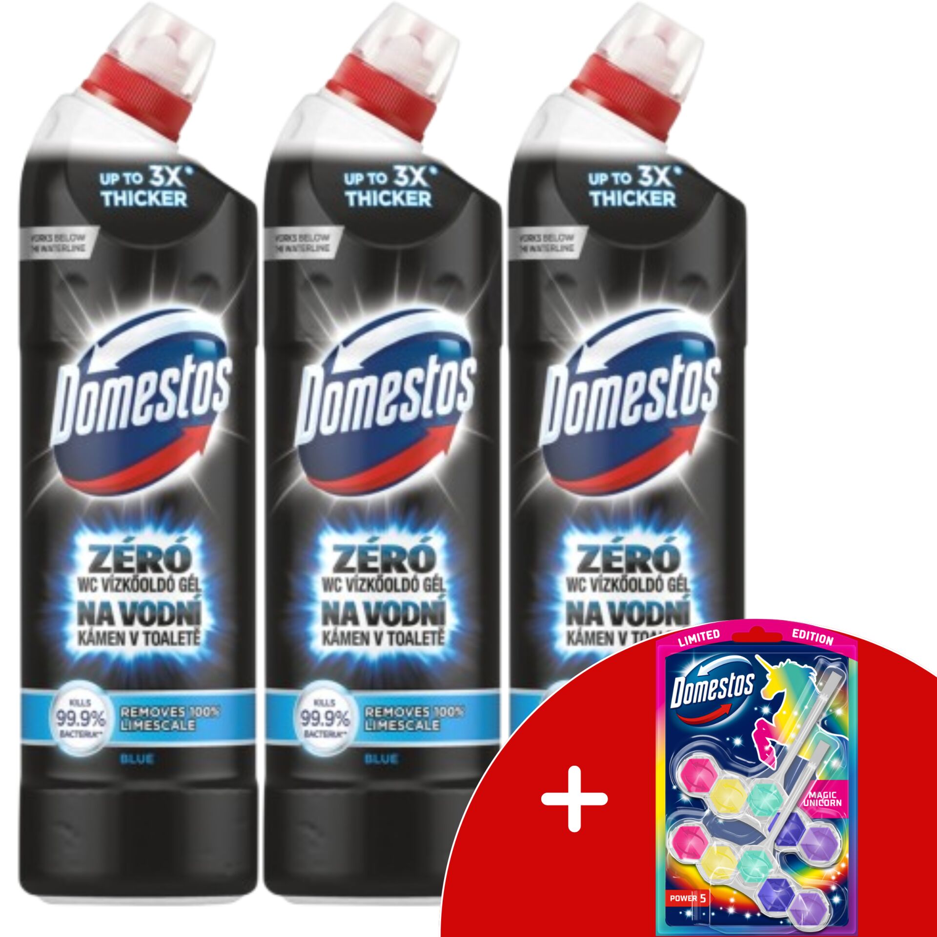 E-shop Domestos Zéró Blue WC gél na odstránenie vodného kameňa 3x750ml +...