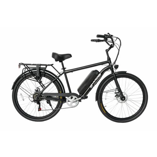 E-MOB25 Férfi Elektromos Kerékpár, fekete ebike fehér háttérrel - Elektromos kerékpár