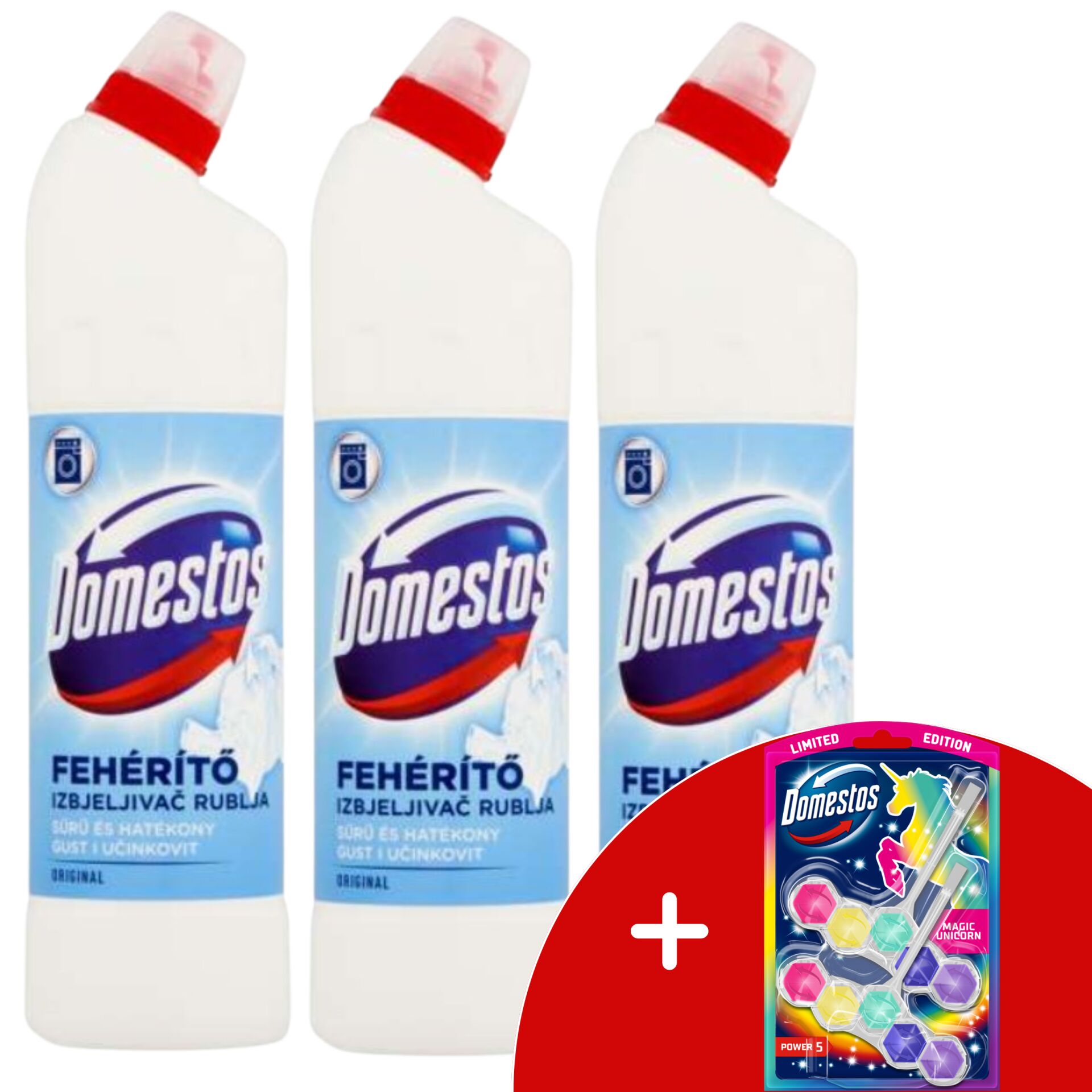 E-shop Domestos Original hustý bieliaci tekutý prostriedok 3x750ml + Dar...
